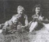 Scott with brother Alister, sister Janet and Spot the dog. Summer 1959