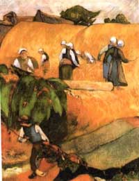 Harvest Scene by Paul Gauguin
