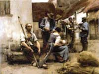 Paying the harvesters 1882 by Leon Augustin L'Hermitte