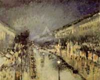 Boulevard Montmartre at Night, 1897 by Camille Pissarro